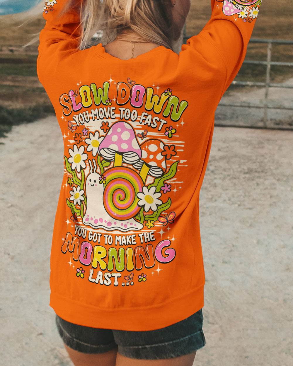 SLOW DOWN SNAIL HIPPIE ALL OVER PRINT - TY0207252