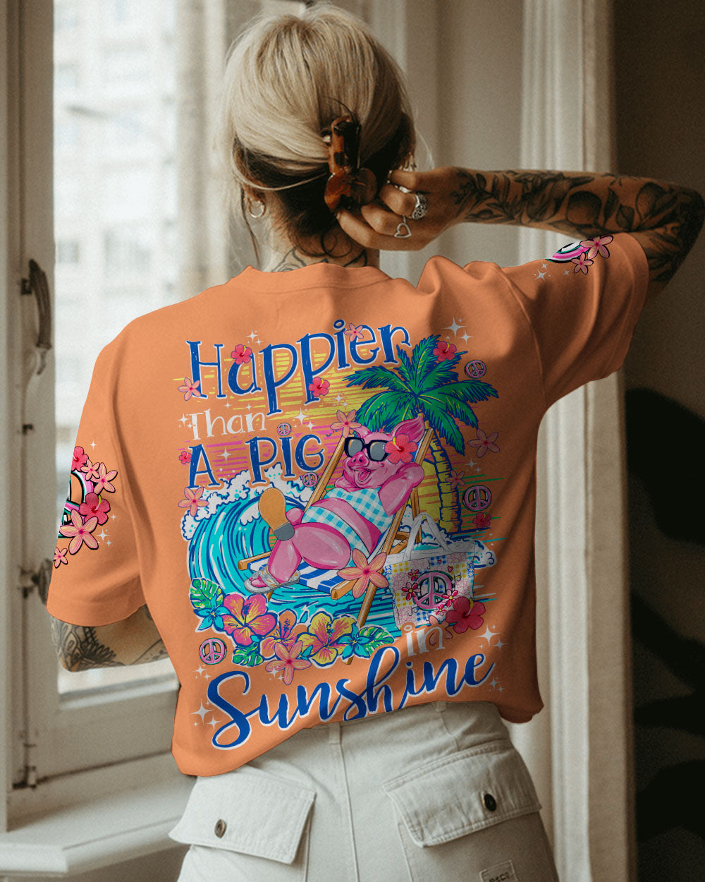 HAPPIER THAN A PIG IN SUNSHINE ALL OVER PRINT - TY0507233