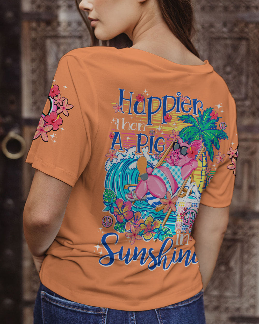 HAPPIER THAN A PIG IN SUNSHINE ALL OVER PRINT - TY0507233