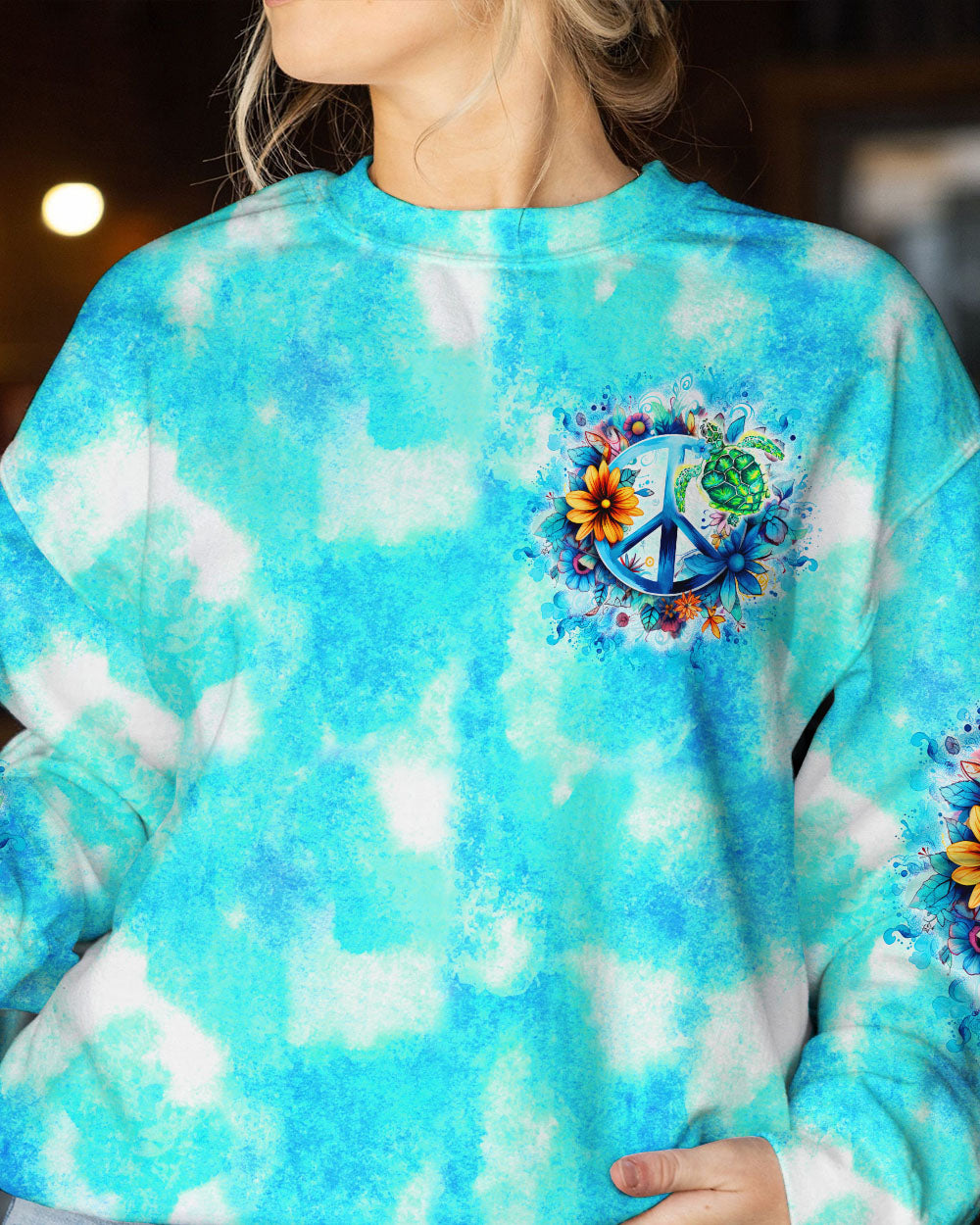 PEACE Y'ALL TURTLES TIE DYE ALL OVER PRINT - TY0507234