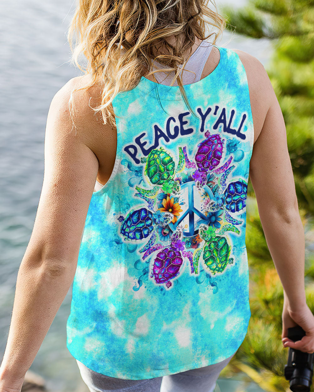 PEACE Y'ALL TURTLES TIE DYE ALL OVER PRINT - TY0507234