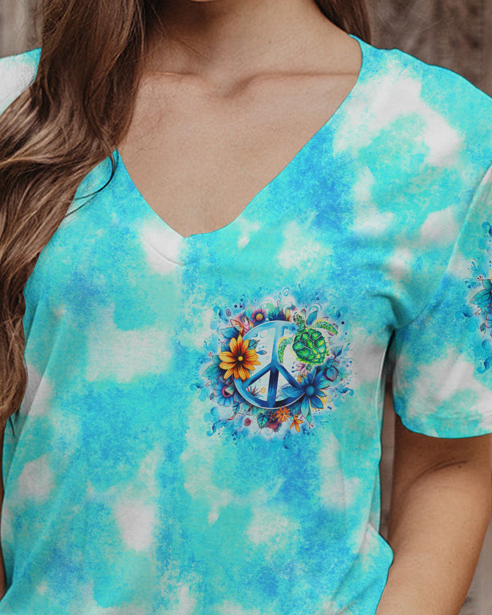 PEACE Y'ALL TURTLES TIE DYE ALL OVER PRINT - TY0507234