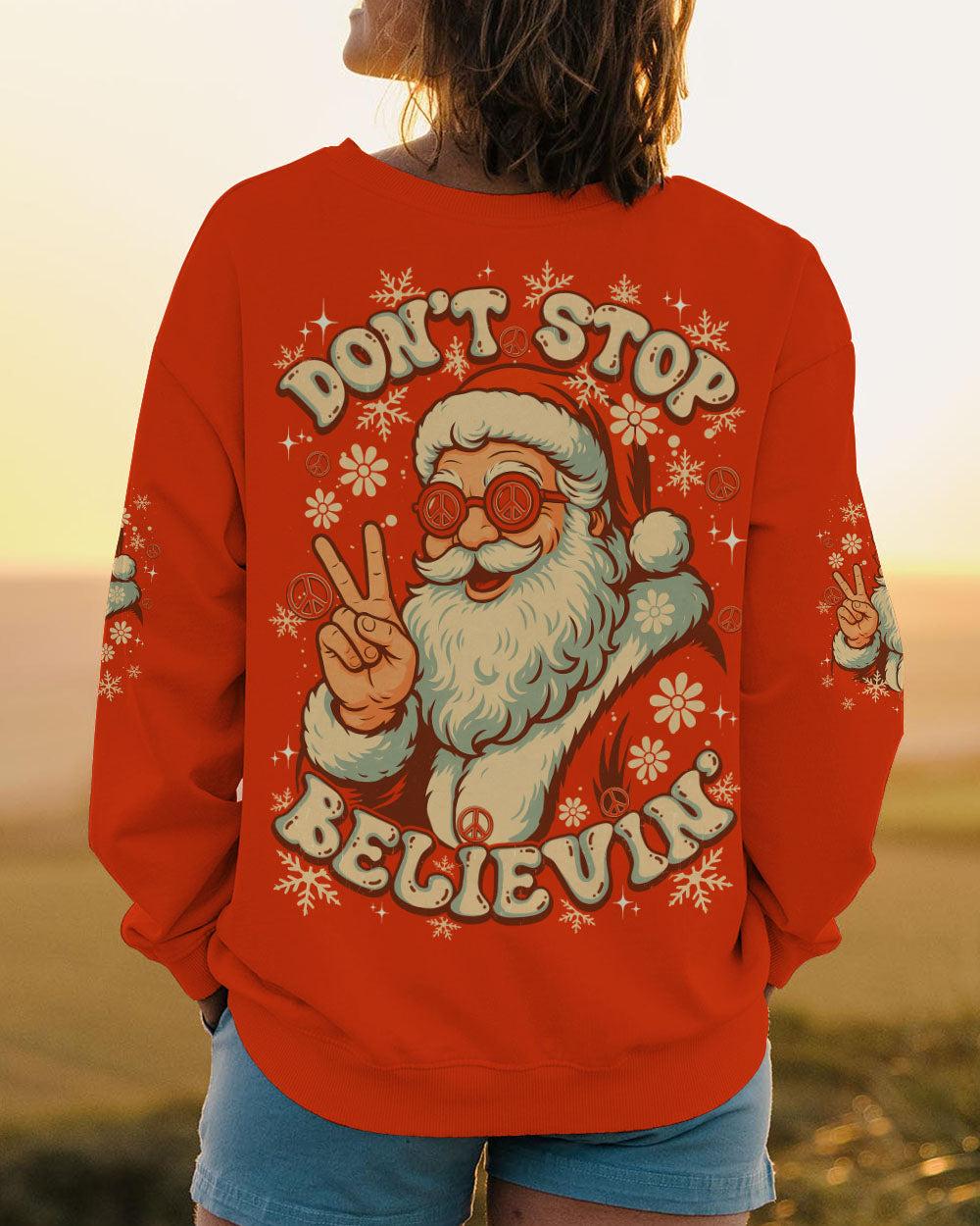 DON'T STOP BELIEVING SANTA CHRISTMAS ALL OVER PRINT - TY0511251