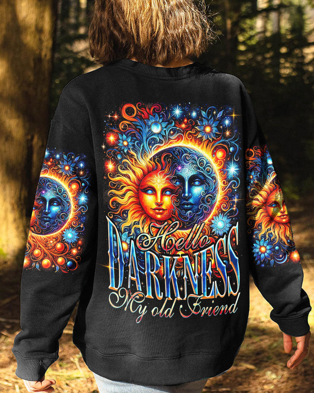 HELLO DARKNESS MY OLD FRIEND SUN AND MOON ALL OVER PRINT - TY0801241