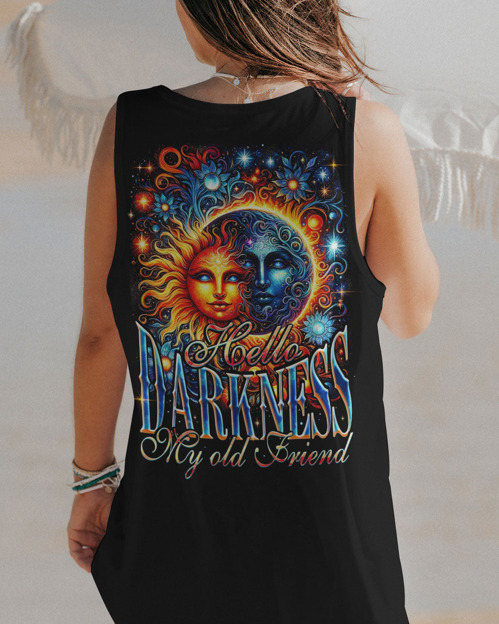HELLO DARKNESS MY OLD FRIEND SUN AND MOON ALL OVER PRINT - TY0801241