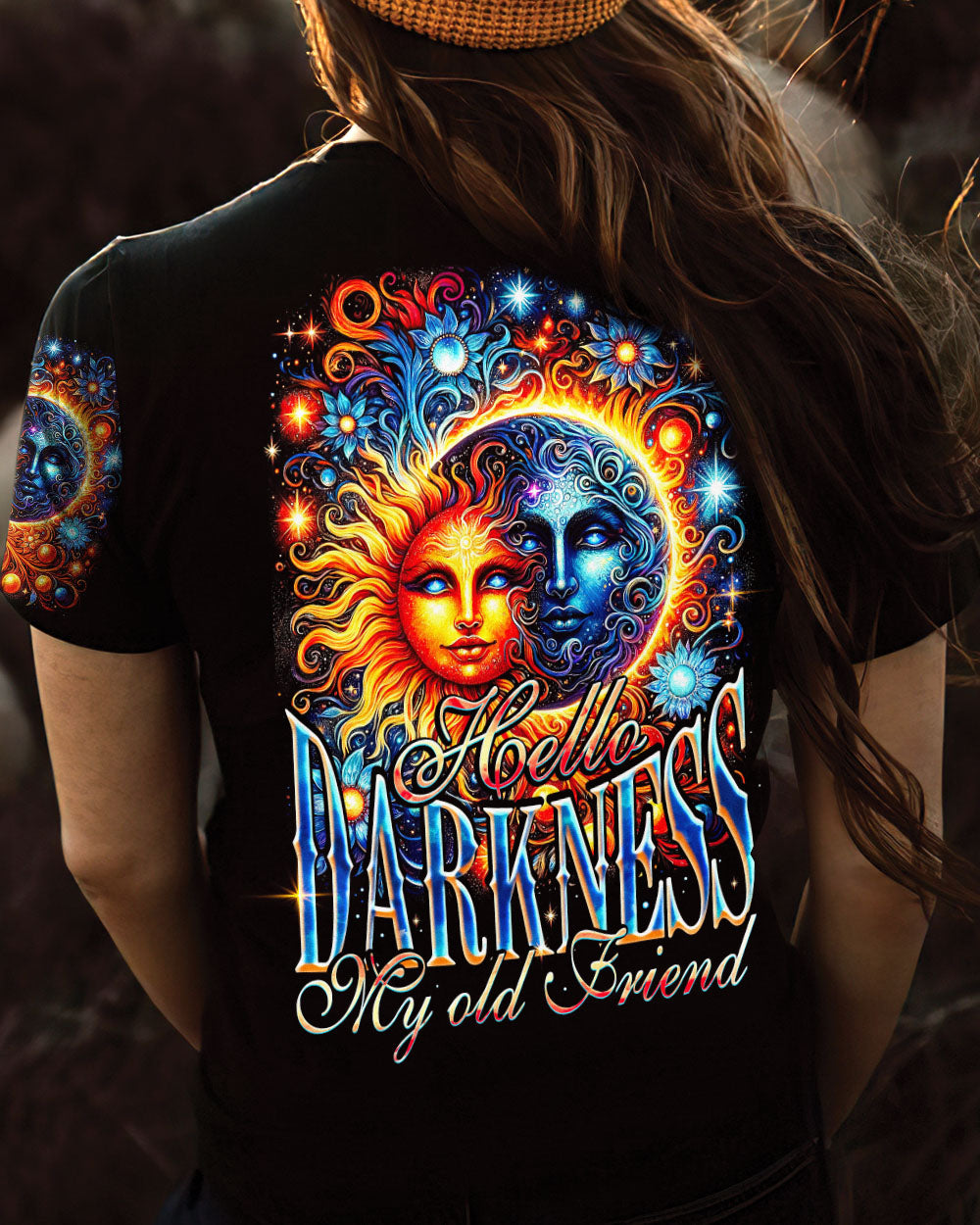 HELLO DARKNESS MY OLD FRIEND SUN AND MOON ALL OVER PRINT - TY0801241
