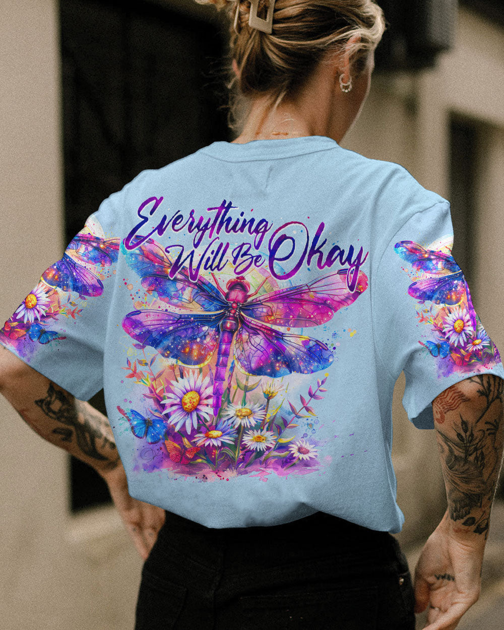 EVERYTHING WILL BE OKAY DRAGONFLY ALL OVER PRINT - TY0803242