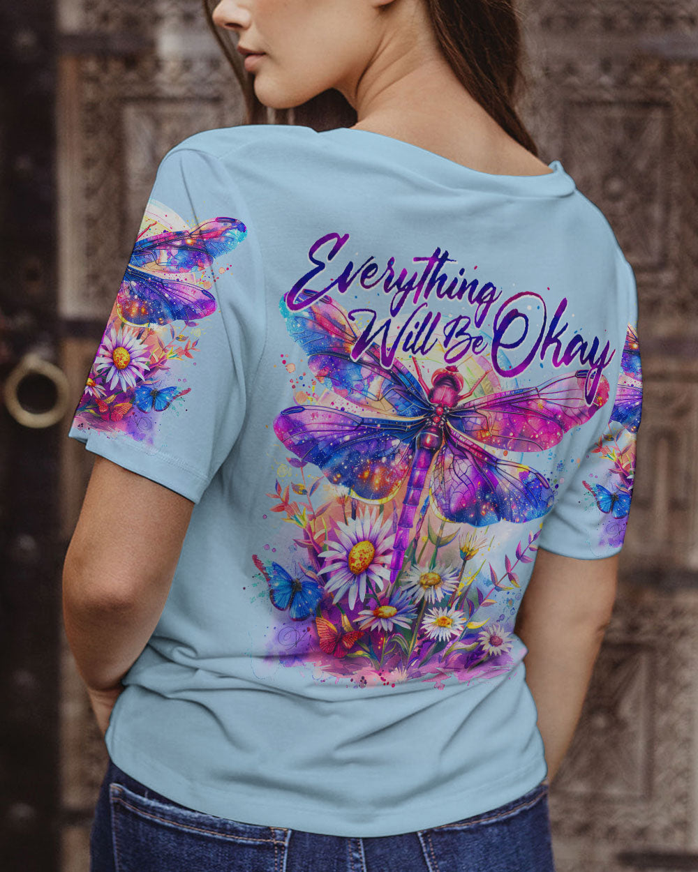EVERYTHING WILL BE OKAY DRAGONFLY ALL OVER PRINT - TY0803242