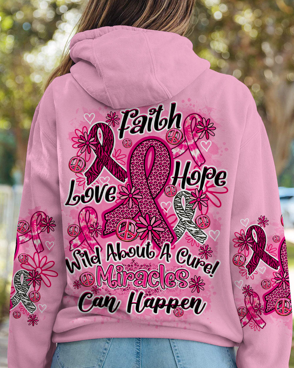 MIRACLES CAN HAPPEN PINK ALL OVER PRINT - TY0808232