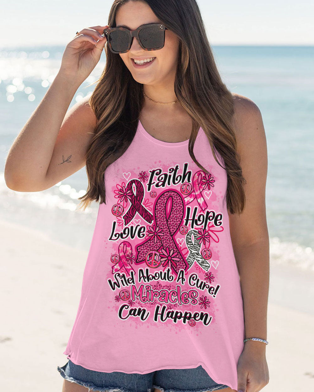MIRACLES CAN HAPPEN PINK ALL OVER PRINT - TY0808232