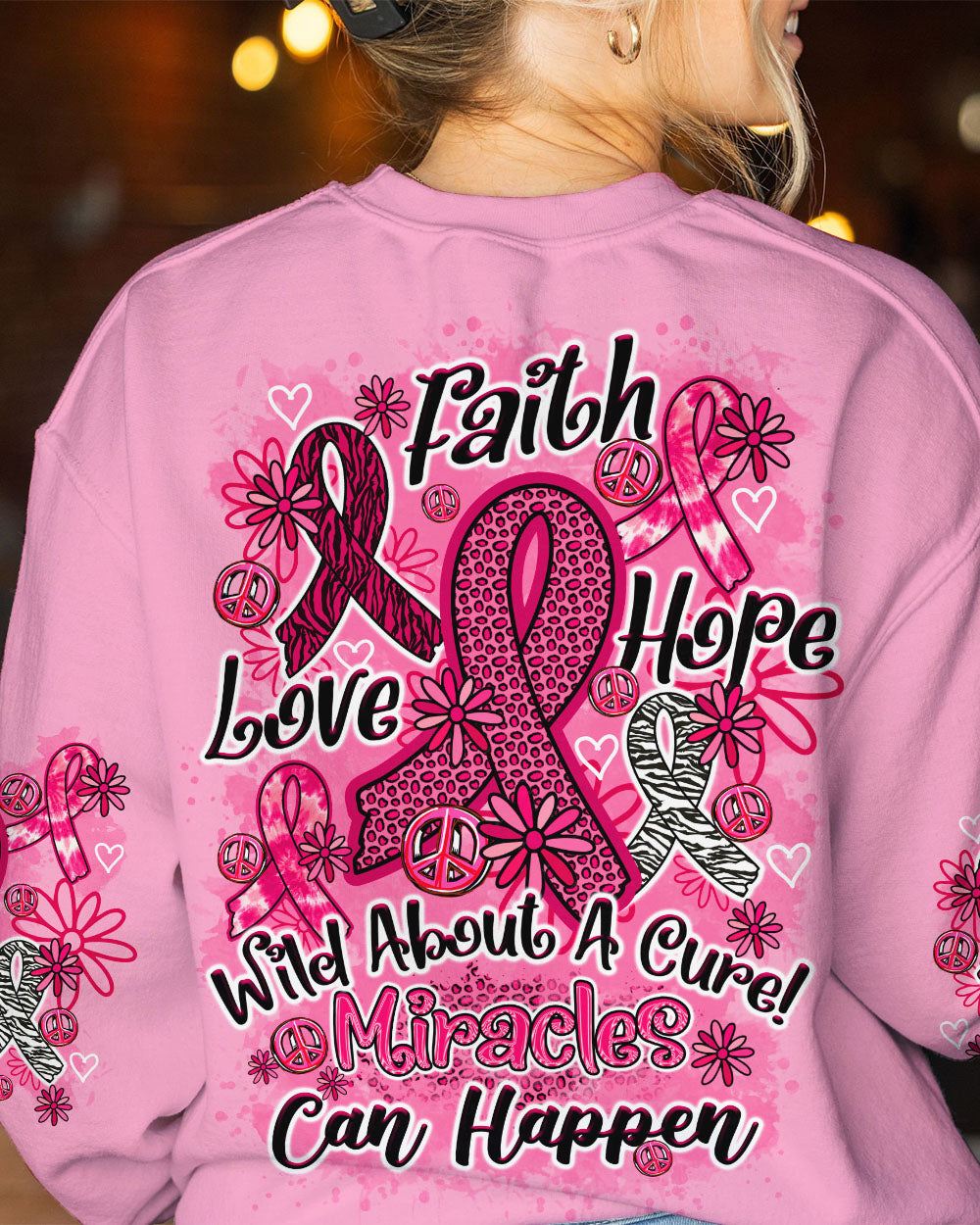 MIRACLES CAN HAPPEN PINK ALL OVER PRINT - TY0808232