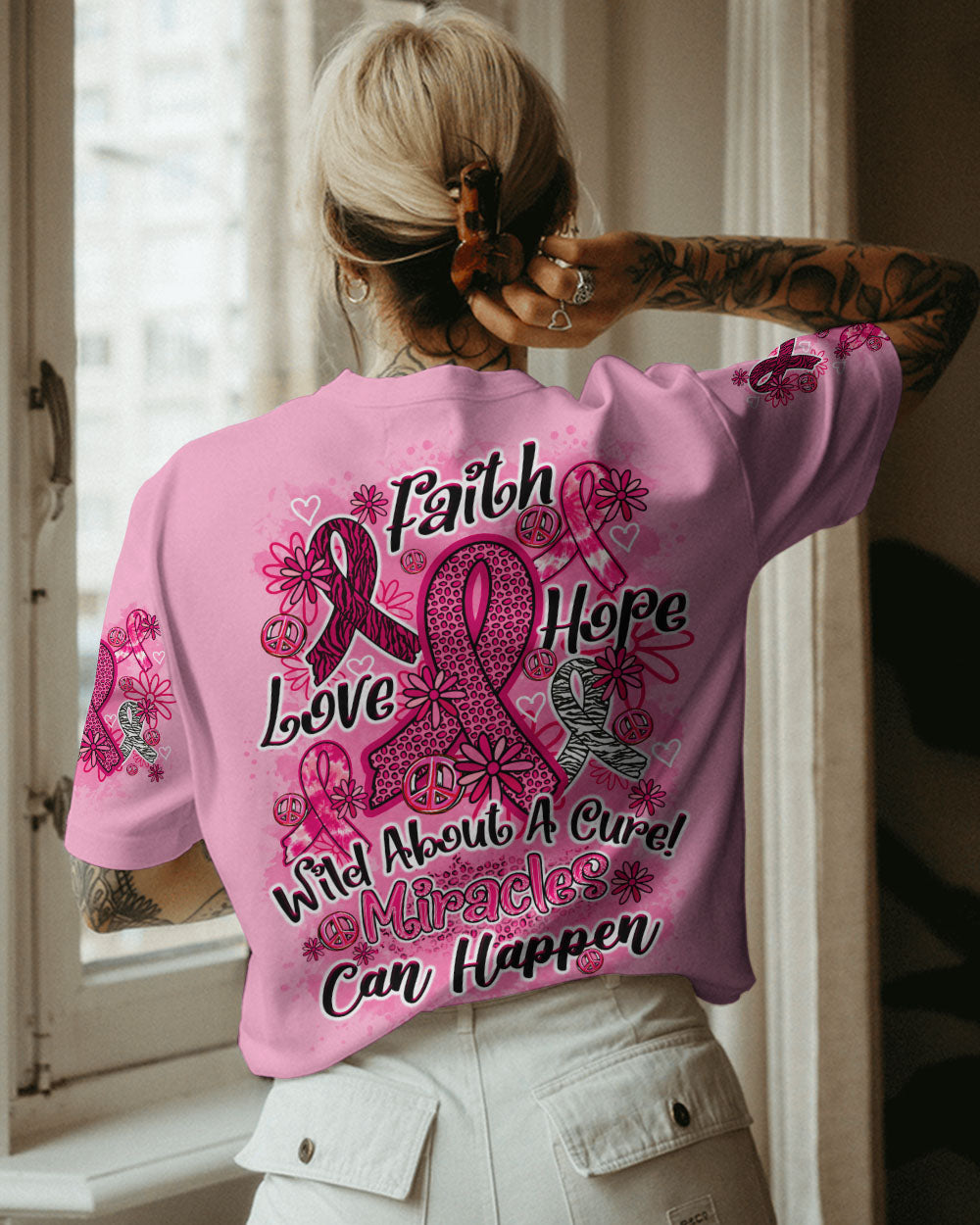 MIRACLES CAN HAPPEN PINK ALL OVER PRINT - TY0808232