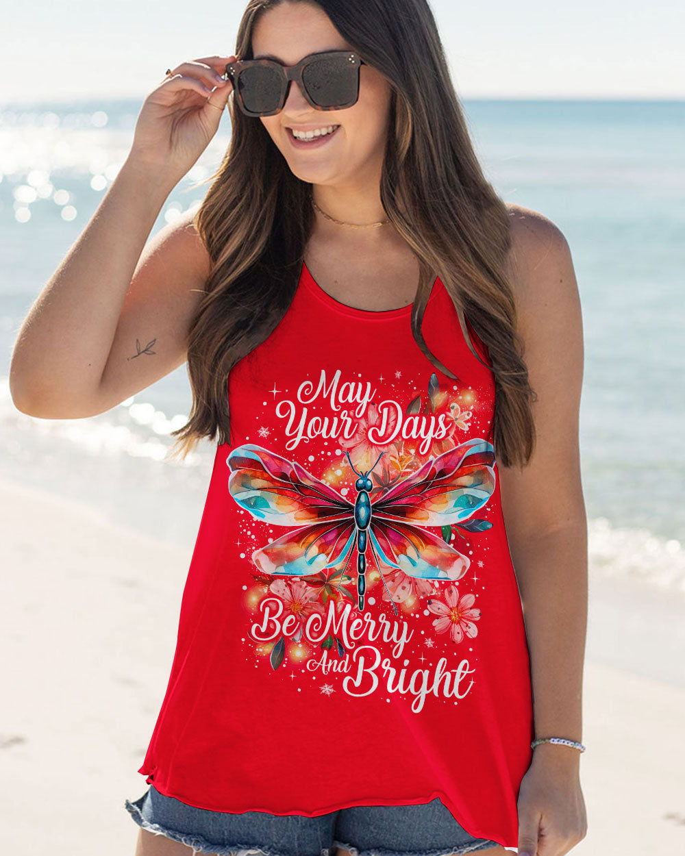 MAY YOUR DAYS BE MERRY DRAGONFLY CHRISTMAS ALL OVER PRINT - TY0809232
