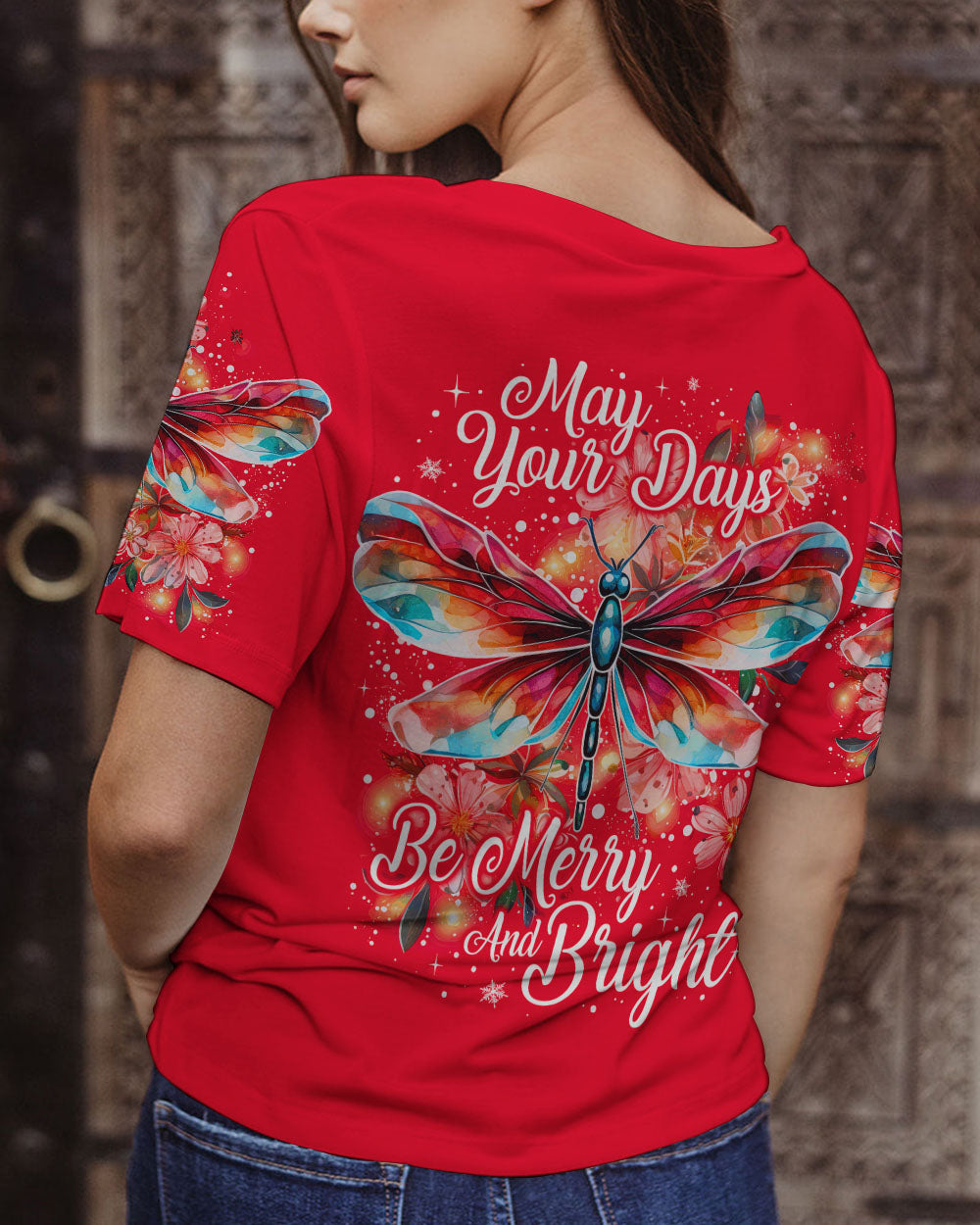 MAY YOUR DAYS BE MERRY DRAGONFLY CHRISTMAS ALL OVER PRINT - TY0809232