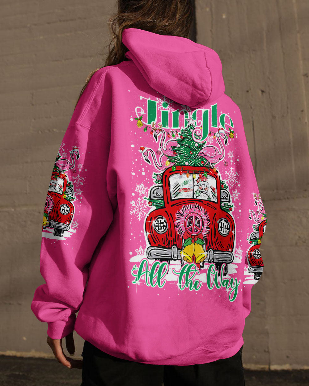 JINGLE ALL THE WAY FLAMINGO CHRISTMAS ALL OVER PRINT - TY0910231