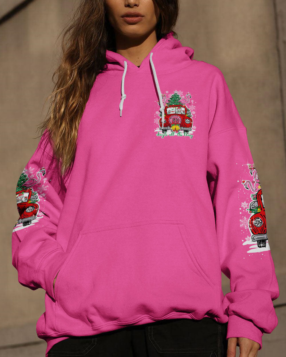 JINGLE ALL THE WAY FLAMINGO CHRISTMAS ALL OVER PRINT - TY0910231
