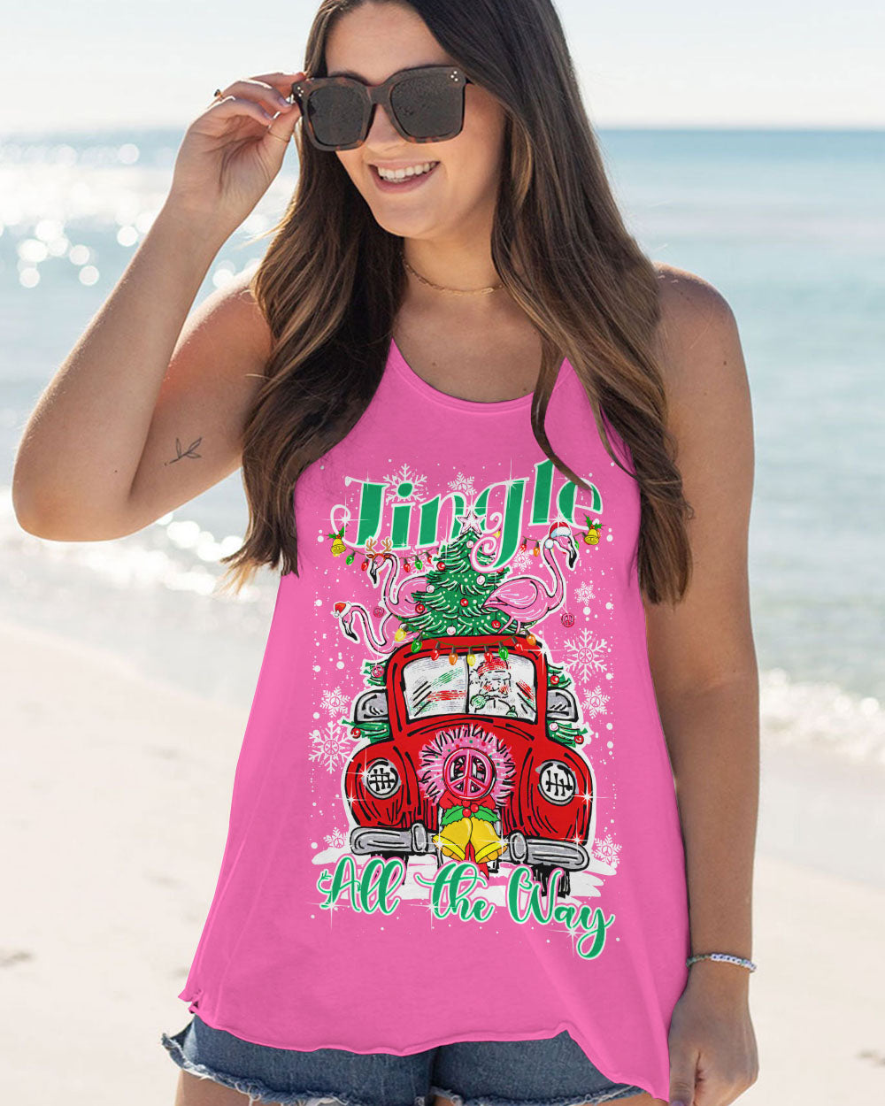 JINGLE ALL THE WAY FLAMINGO CHRISTMAS ALL OVER PRINT - TY0910231