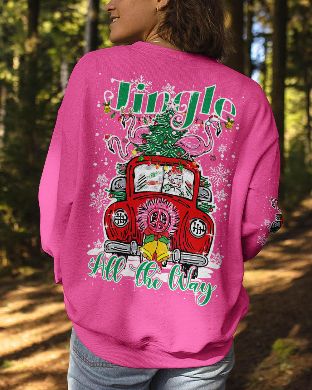 JINGLE ALL THE WAY FLAMINGO CHRISTMAS ALL OVER PRINT - TY0910231