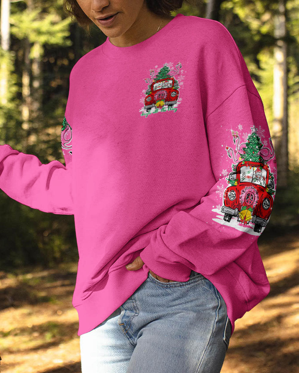 JINGLE ALL THE WAY FLAMINGO CHRISTMAS ALL OVER PRINT - TY0910231