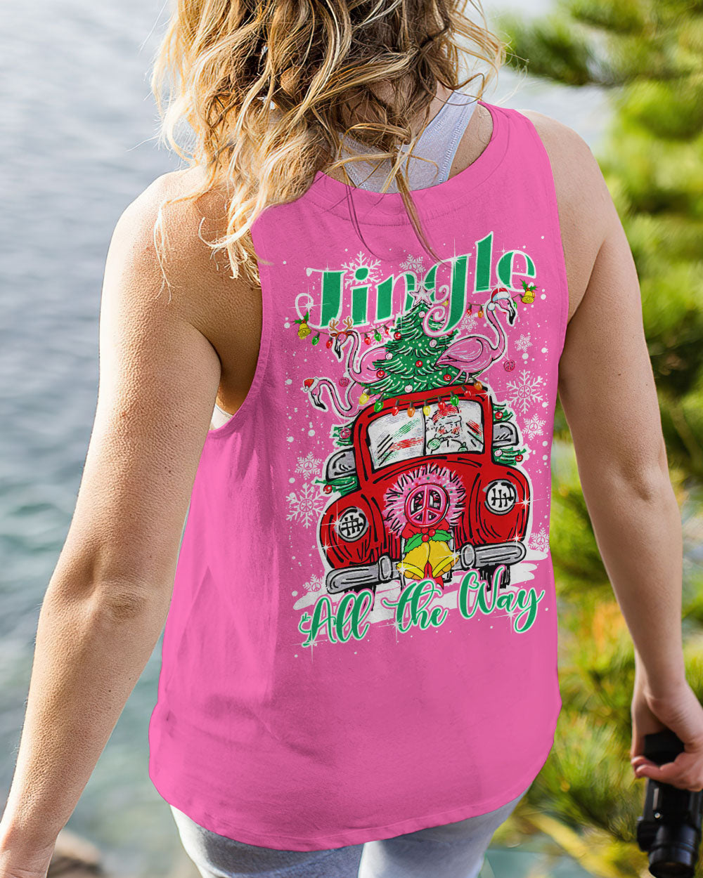 JINGLE ALL THE WAY FLAMINGO CHRISTMAS ALL OVER PRINT - TY0910231