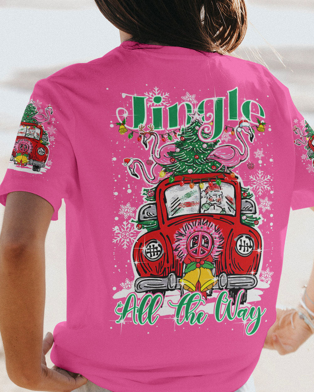 JINGLE ALL THE WAY FLAMINGO CHRISTMAS ALL OVER PRINT - TY0910231