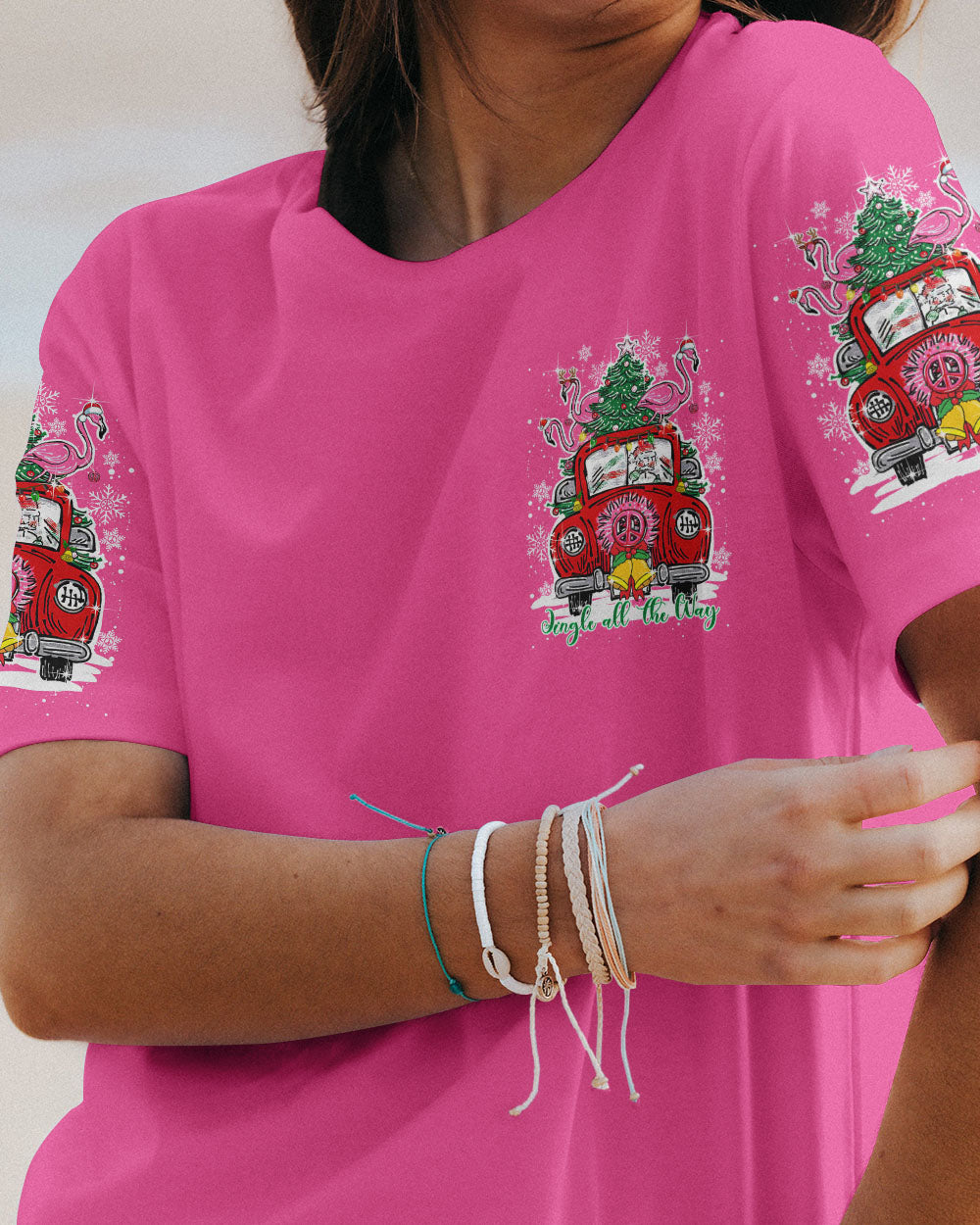 JINGLE ALL THE WAY FLAMINGO CHRISTMAS ALL OVER PRINT - TY0910231
