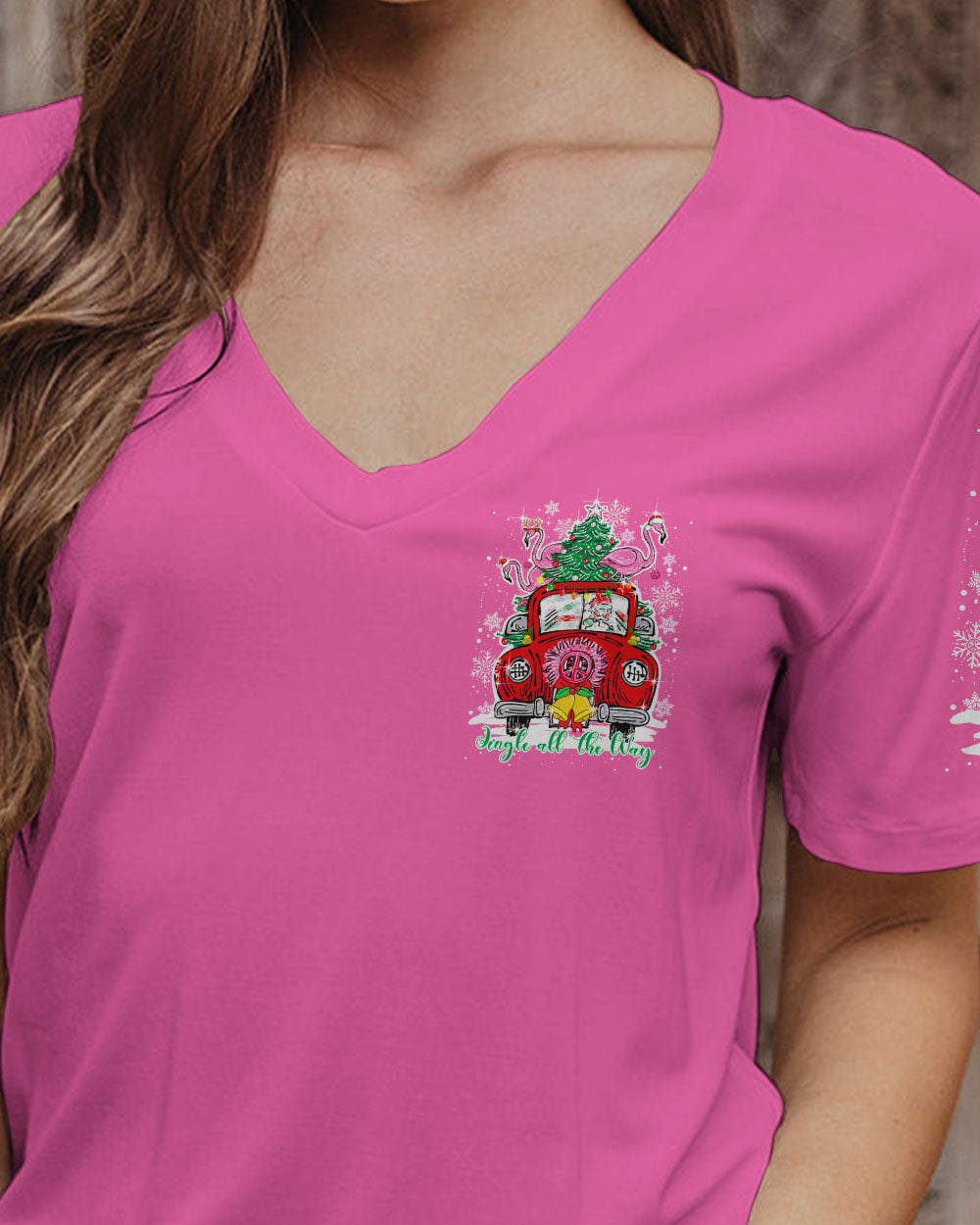 JINGLE ALL THE WAY FLAMINGO CHRISTMAS ALL OVER PRINT - TY0910231