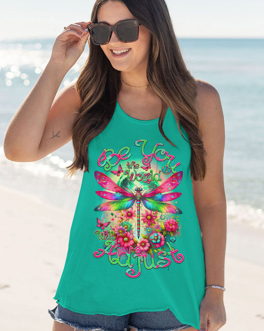BE YOU THE WORLD WILL ADJUST DRAGONFLY ALL OVER PRINT - TY0912231