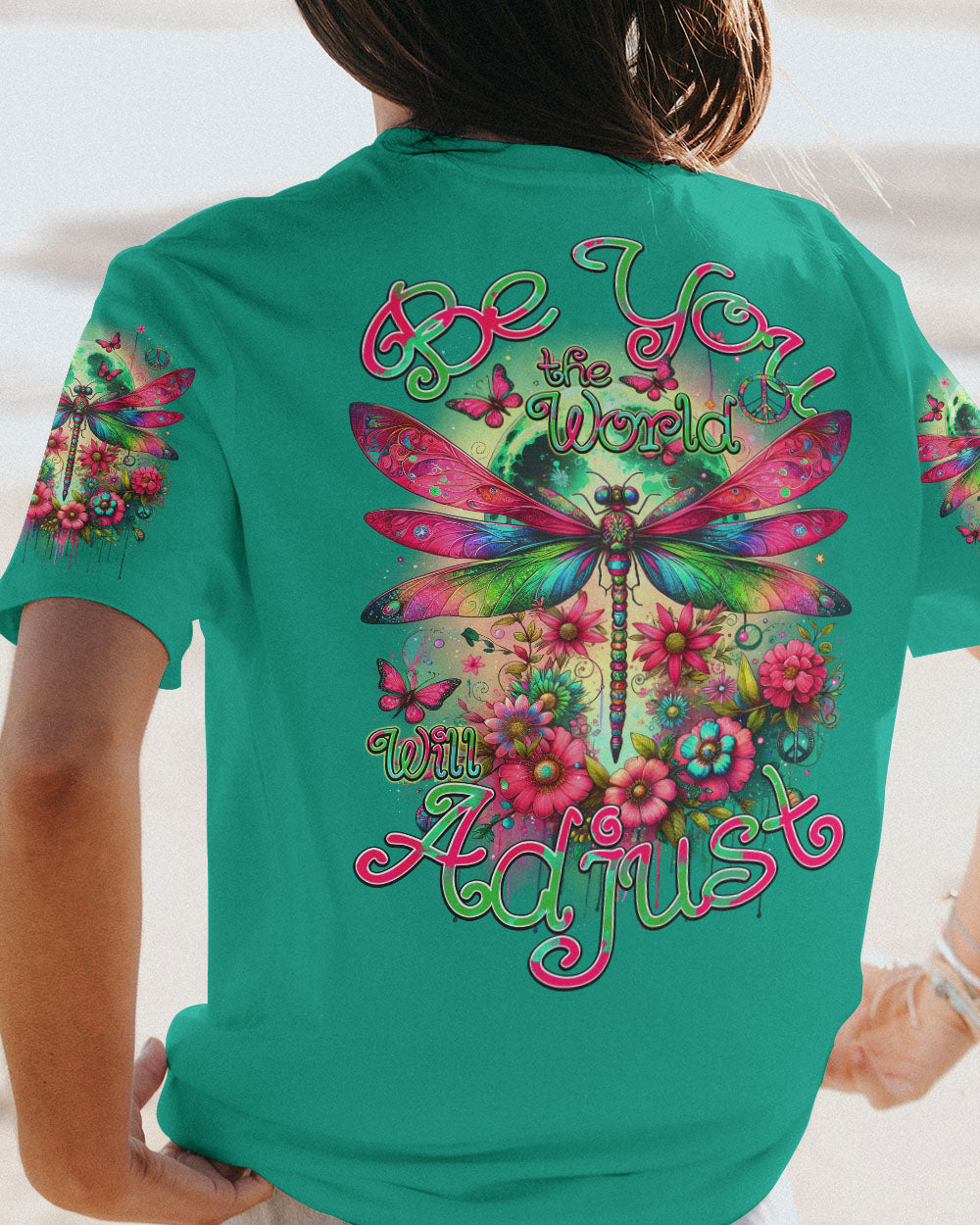 BE YOU THE WORLD WILL ADJUST DRAGONFLY ALL OVER PRINT - TY0912231