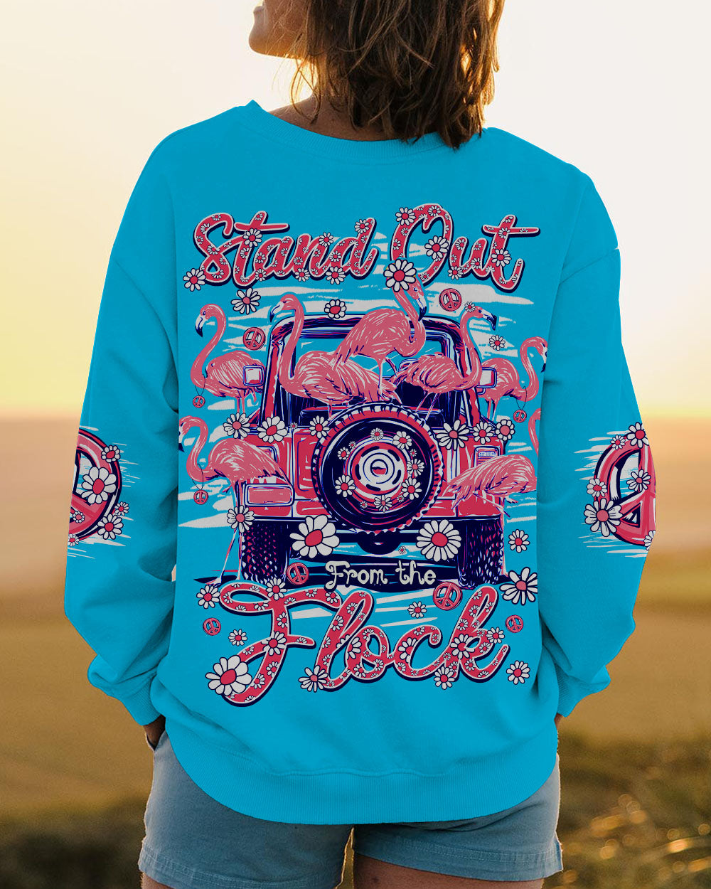 STAND OUT FROM THE FLOCK FLAMINGOS ALL OVER PRINT - TY1007241