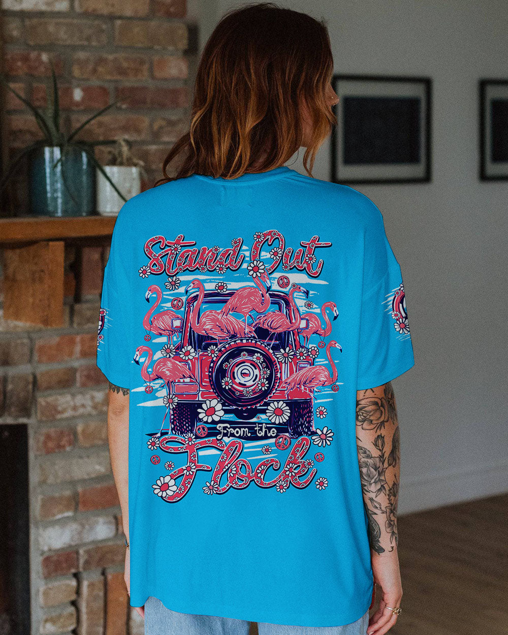 STAND OUT FROM THE FLOCK FLAMINGOS ALL OVER PRINT - TY1007241