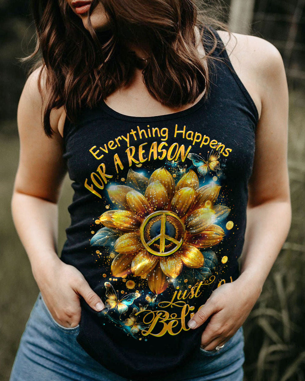JUST BELIEVE SUNFLOWER ALL OVER PRINT - TY1107231