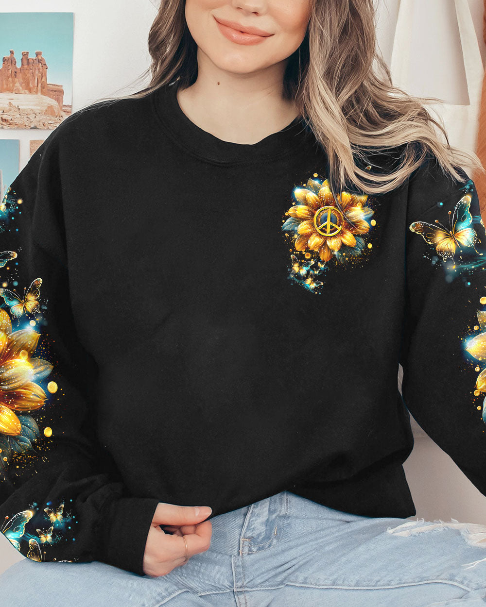 JUST BELIEVE SUNFLOWER ALL OVER PRINT - TY1107231
