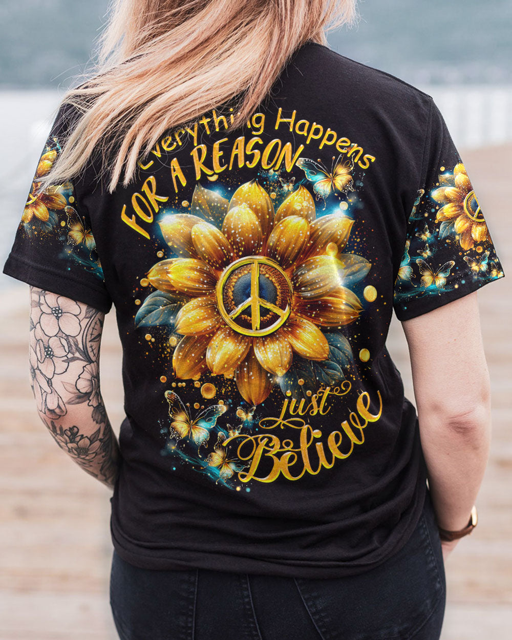 JUST BELIEVE SUNFLOWER ALL OVER PRINT - TY1107231
