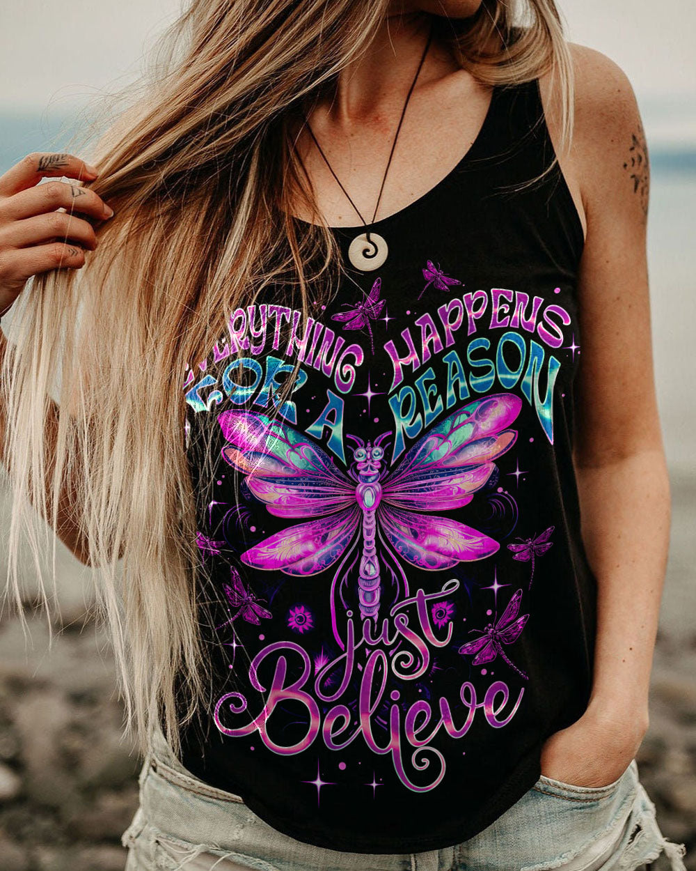 JUST BELIEVE DRAGONFLY ALL OVER PRINT - TY1407231