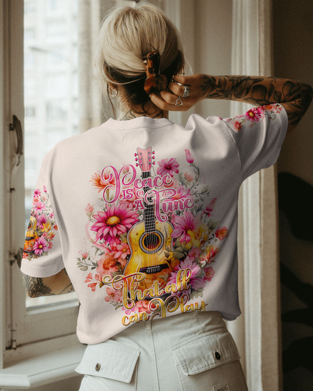 PEACE IS A TUNE GUITAR ALL OVER PRINT - TY1508232