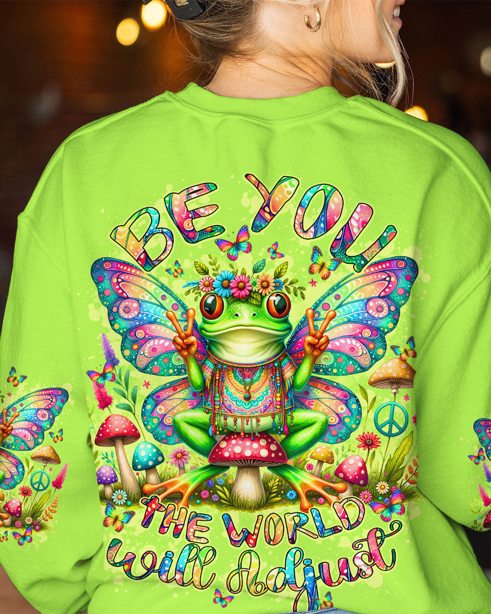 BE YOU THE WORLD WILL ADJUST FROG ALL OVER PRINT - TY1610232