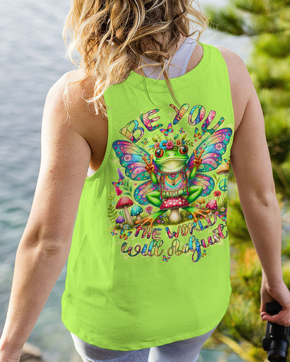 BE YOU THE WORLD WILL ADJUST FROG ALL OVER PRINT - TY1610232