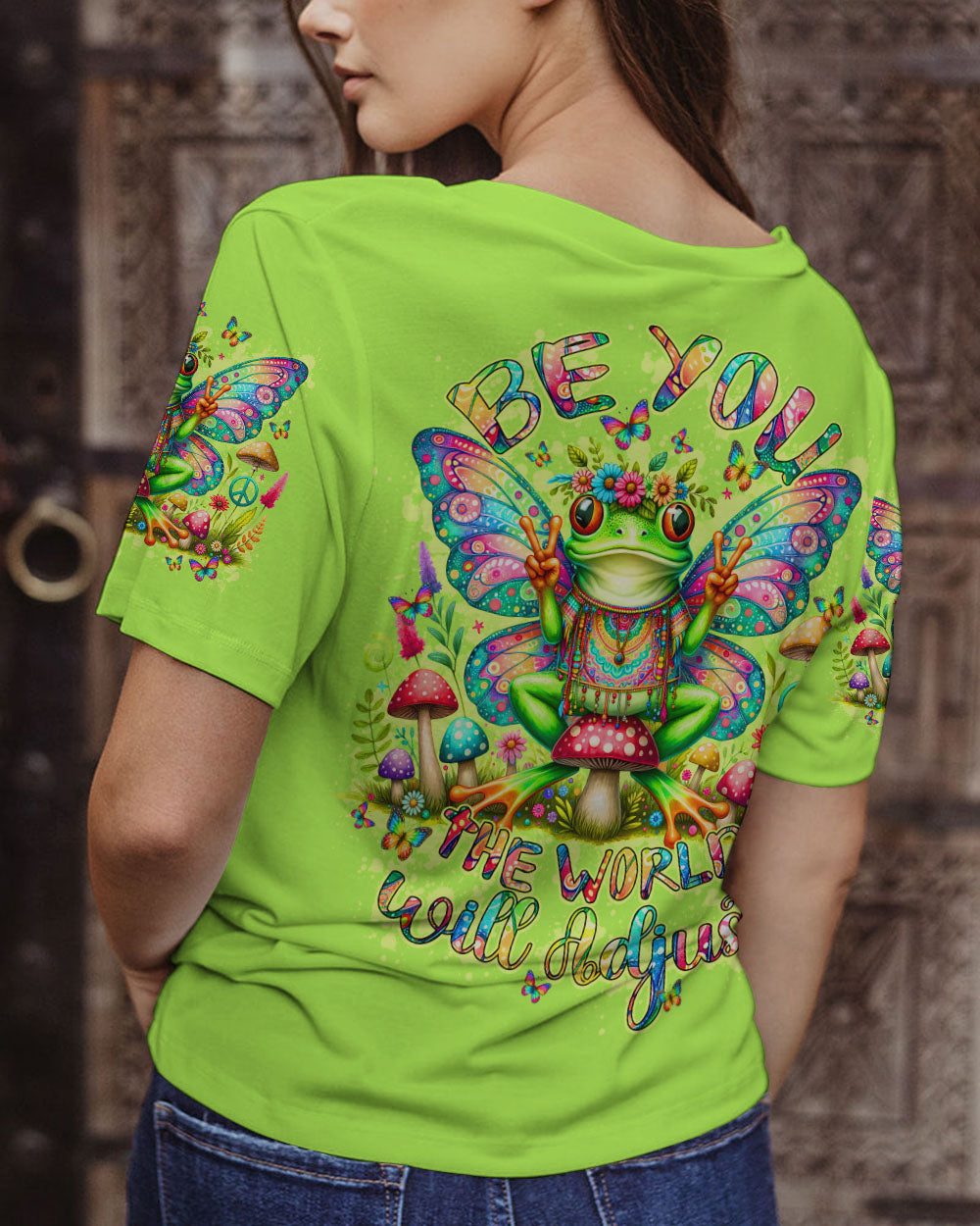 BE YOU THE WORLD WILL ADJUST FROG ALL OVER PRINT - TY1610232