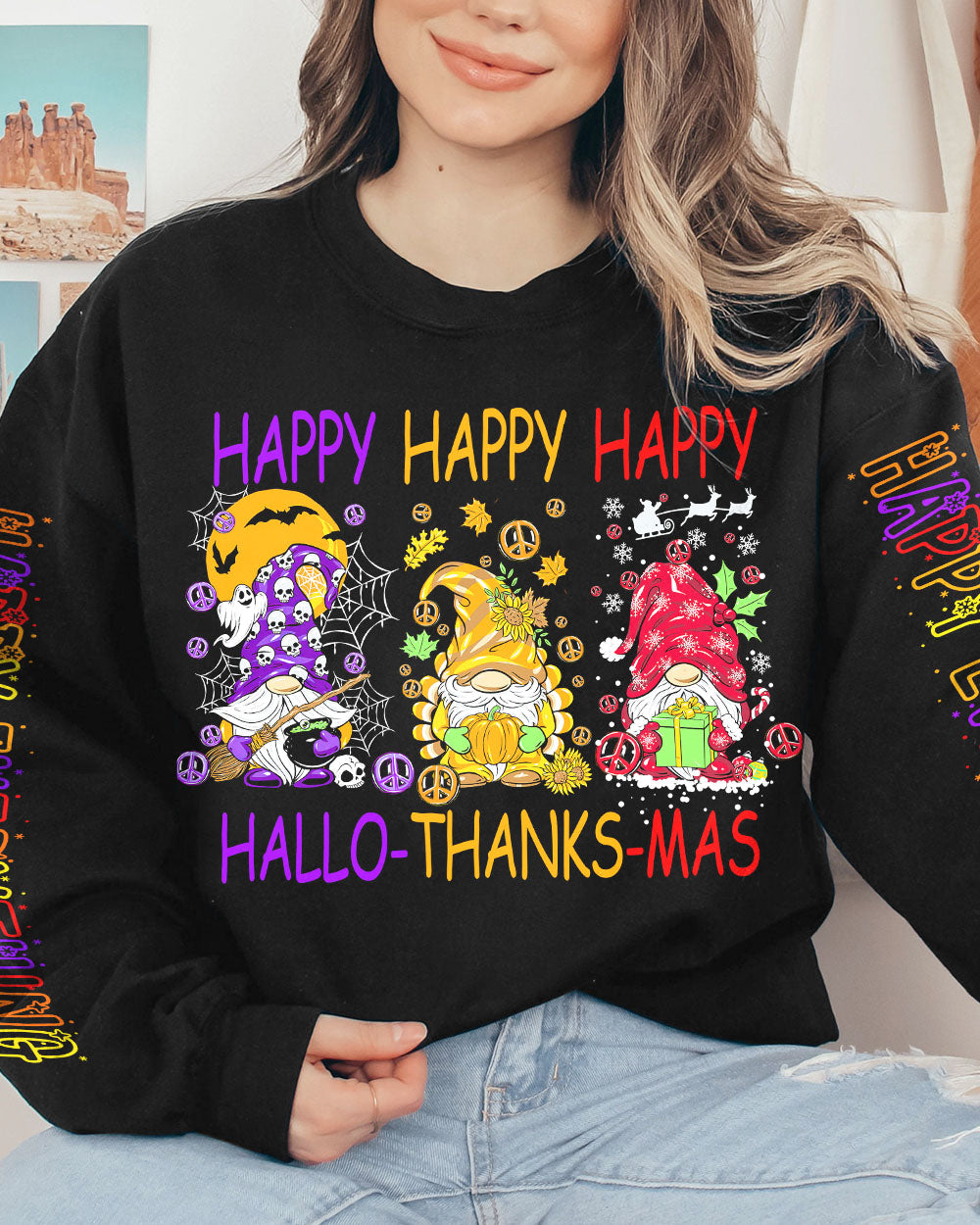 HAPPY EVERYTHING GNOMES ALL OVER PRINT - TY1610235