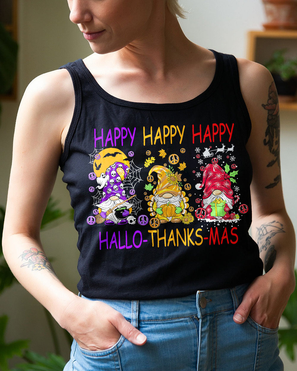 HAPPY EVERYTHING GNOMES ALL OVER PRINT - TY1610235
