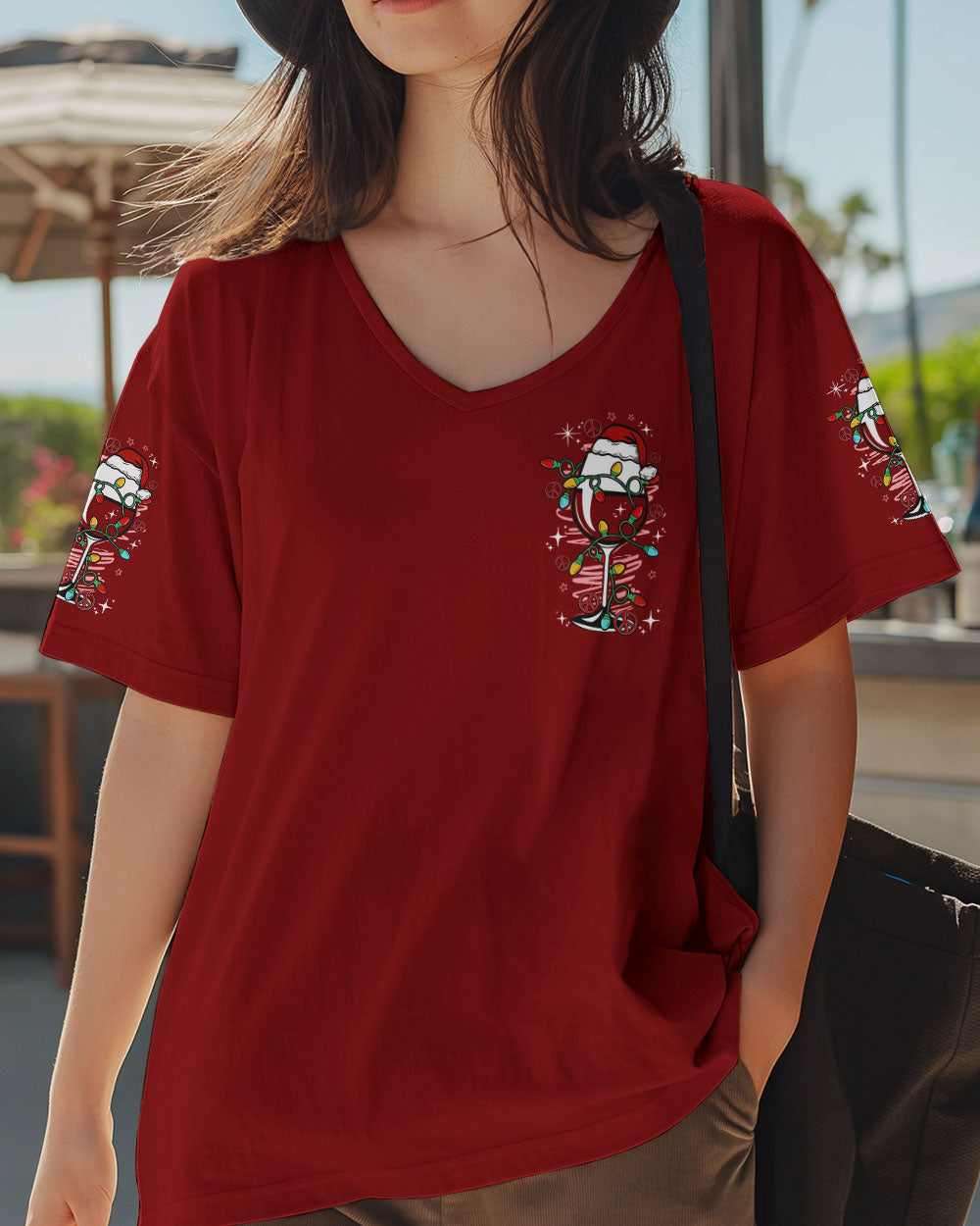 DEAR SANTA JUST BRING WINE CHRISTMAS ALL OVER PRINT - TY1711251