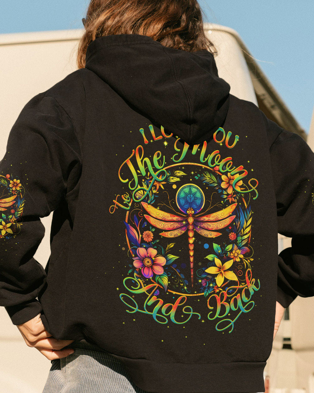 LOVE YOU TO THE MOON AND BACK DRAGONFLY ALL OVER PRINT - TY2107231