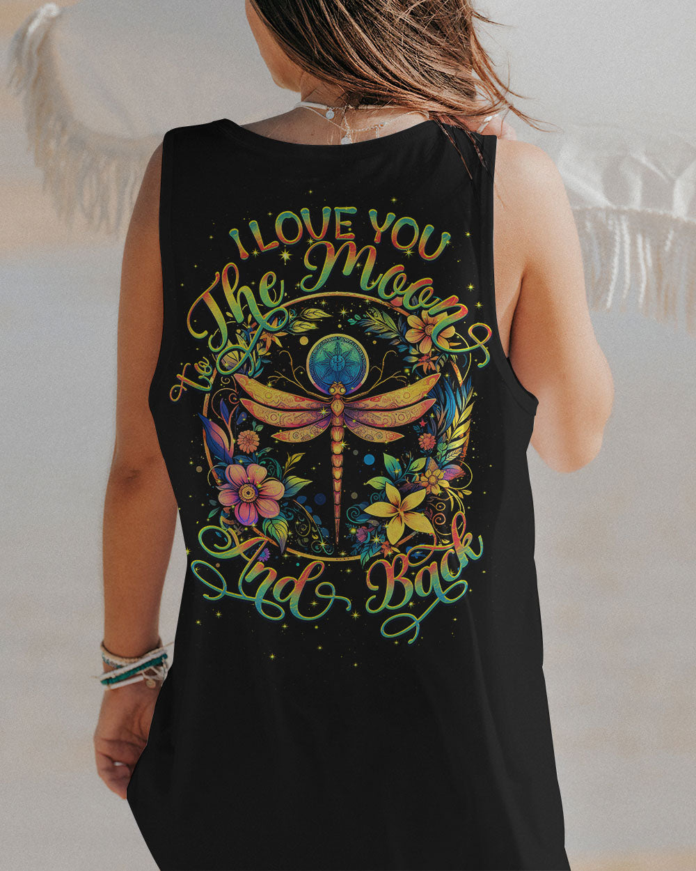LOVE YOU TO THE MOON AND BACK DRAGONFLY ALL OVER PRINT - TY2107231