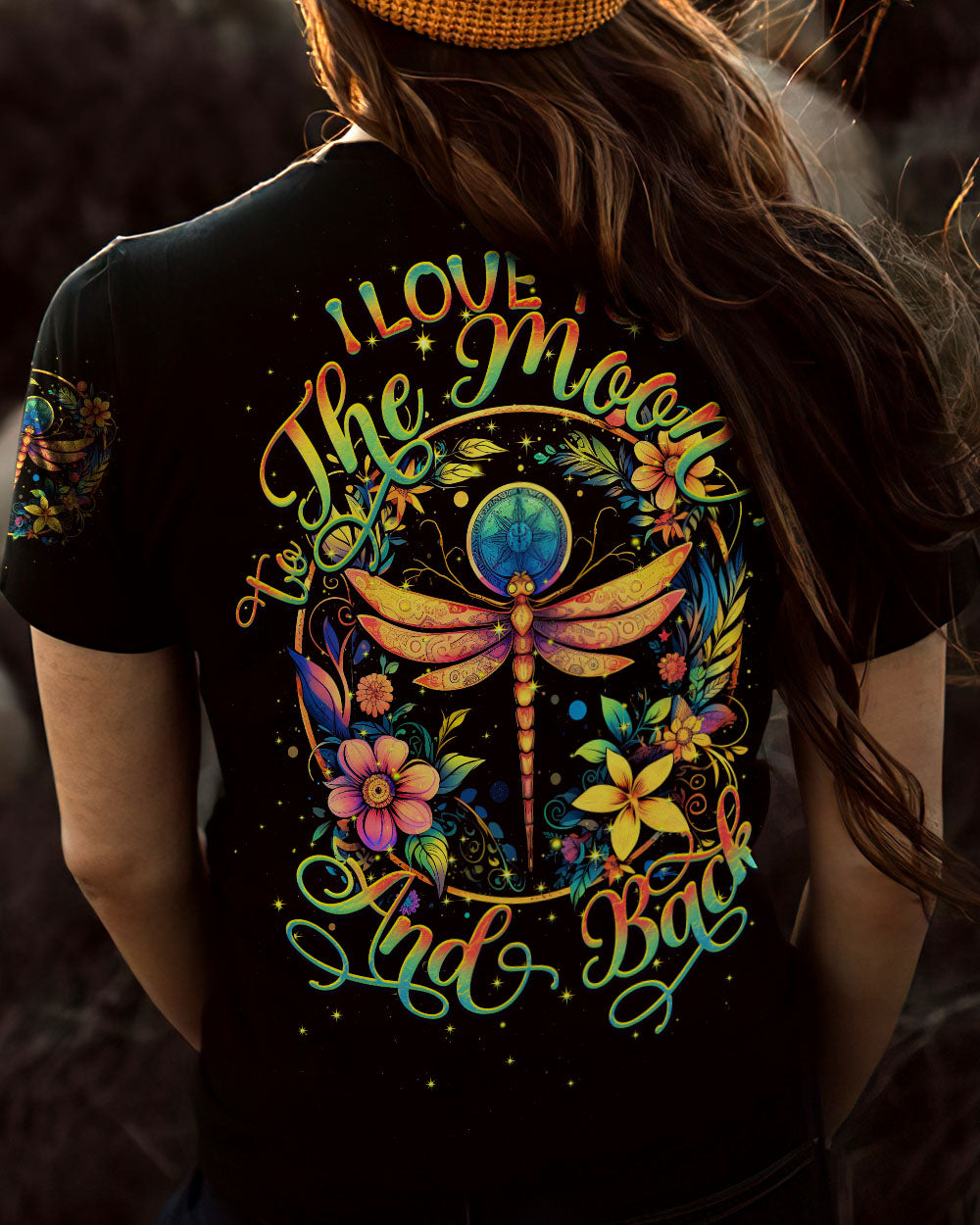 LOVE YOU TO THE MOON AND BACK DRAGONFLY ALL OVER PRINT - TY2107231