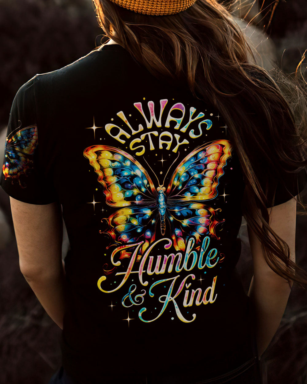 ALWAYS STAY HUMBLE AND KIND BUTTERFLY ALL OVER PRINT - TY2107231