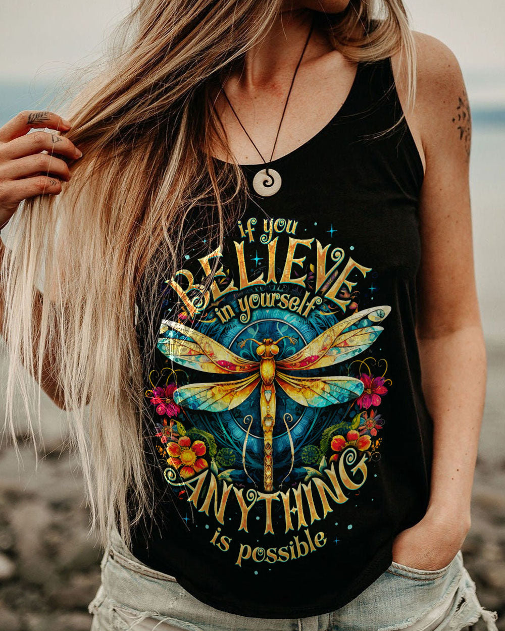 BELIEVE IN YOURSELF DRAGONFLY ALL OVER PRINT - TY2208231