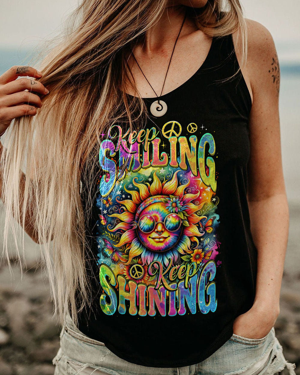 KEEP SMILING KEEP SHINING ALL OVER PRINT - TY2311231
