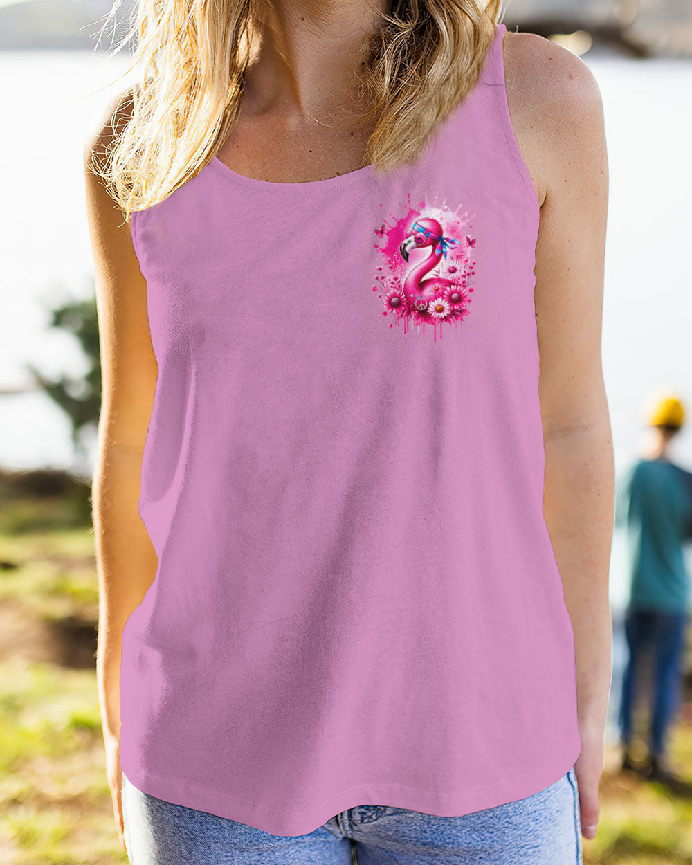 BE YOU THE WORLD WILL ADJUST FLAMINGO ALL OVER PRINT - TY2411231