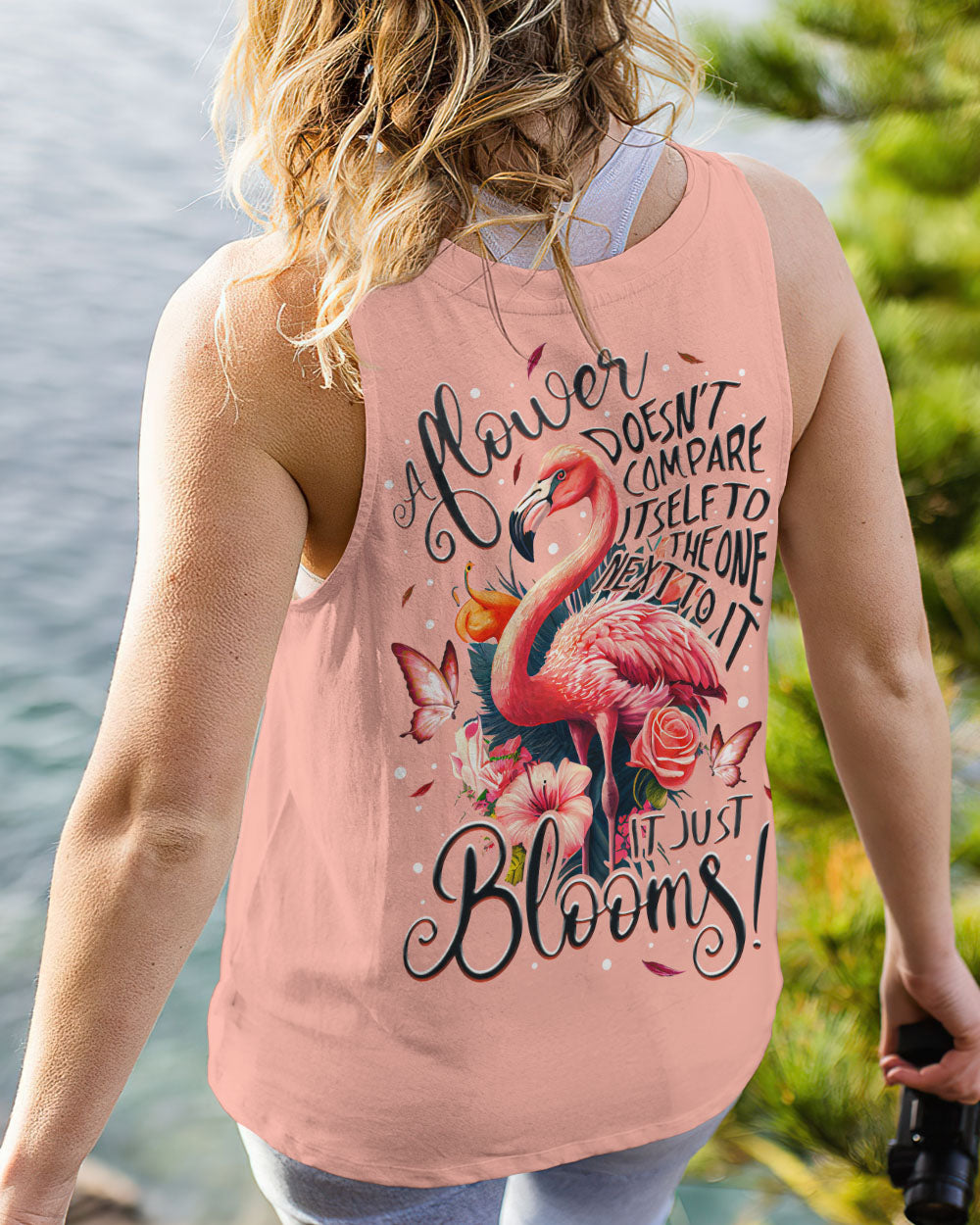 A FLOWER JUST BLOOMS FLAMINGO ALL OVER PRINT - TY2605232
